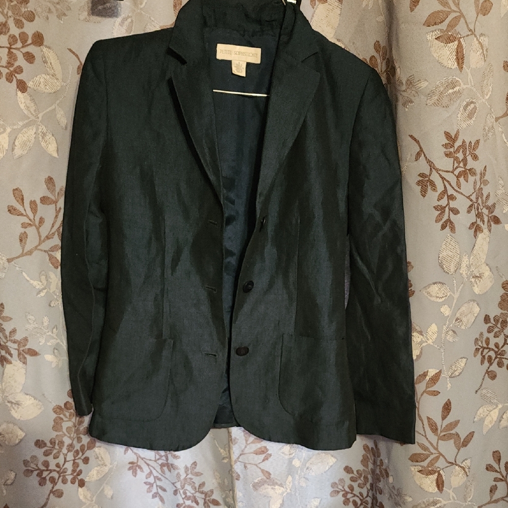 Petite Sophisticate Dark Blue Blazer